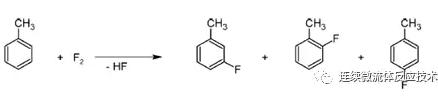用氟元素直接對甲苯進行氟化反應 用氟元素直接對甲苯進行氟化反應