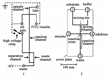 集成有十字型柱前反應器的電泳芯片