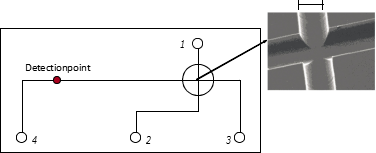  Fig.1Structureforthemicrochip(a)Chip.(b)TheSEMphotographforthecross-pointchannel.