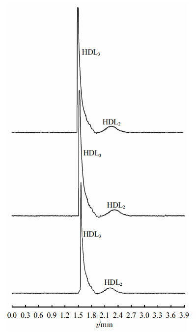 Fig.6EletropherogramsofthepatientwithCHDanditsreproducibilitySeparationconditionswerethesameasdescribedinFigure2.