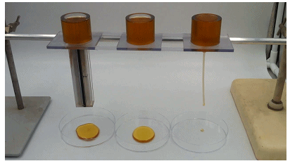 蜂蜜滴落對(duì)比實(shí)驗(yàn)。圖片來(lái)源：Nature