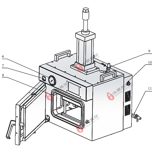 WH-2000B 真空熱壓鍵合機示意圖2 WH-2000B 真空熱壓鍵合機示意圖2